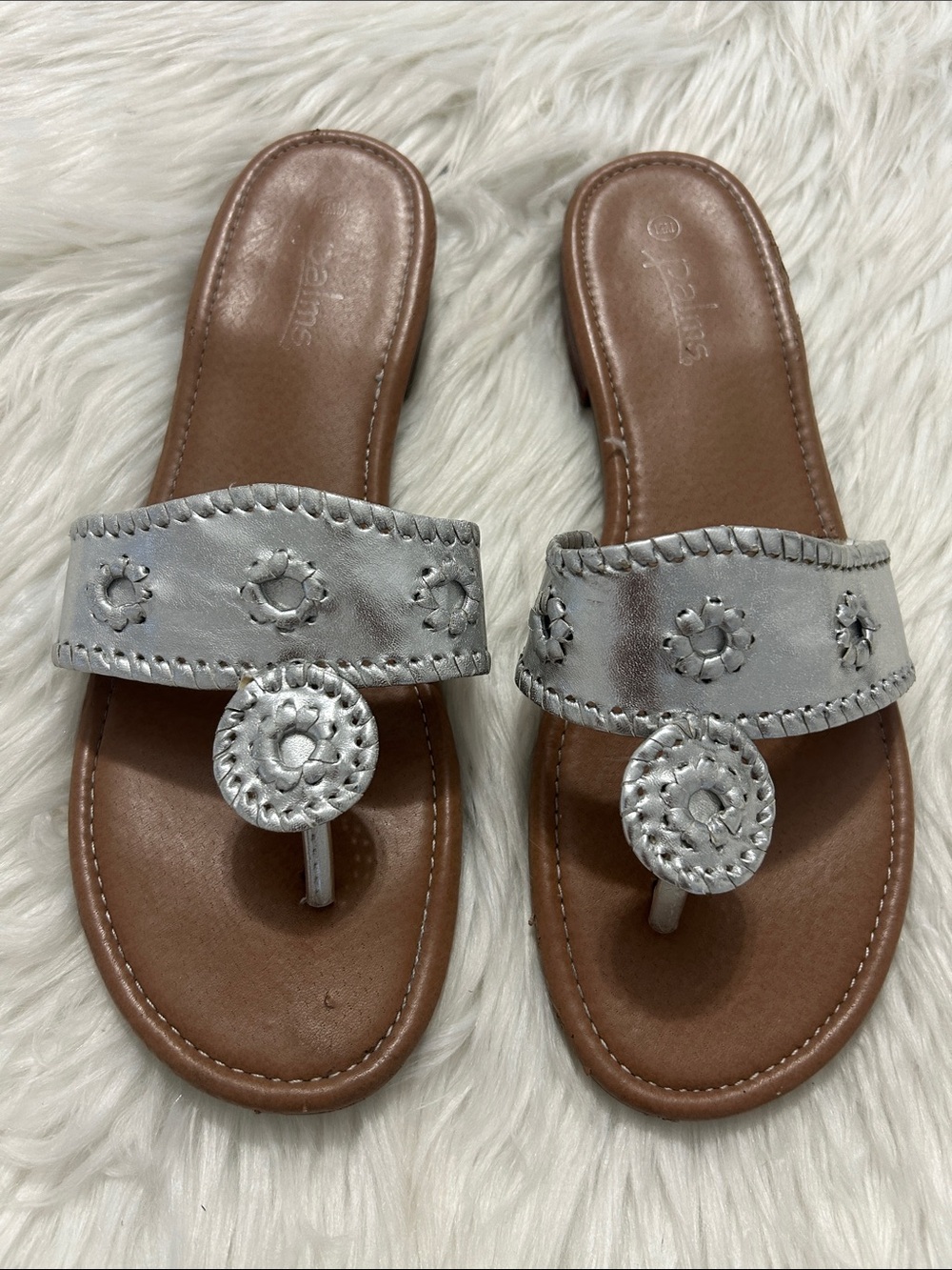Palms Carolina Thong Slide Sandals size 12 cushioned insole flat sandals